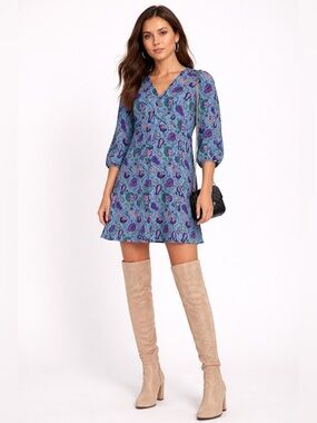 knee length dresses for ladies Lavender Bloom Midi Dress– Teuta Matoshi